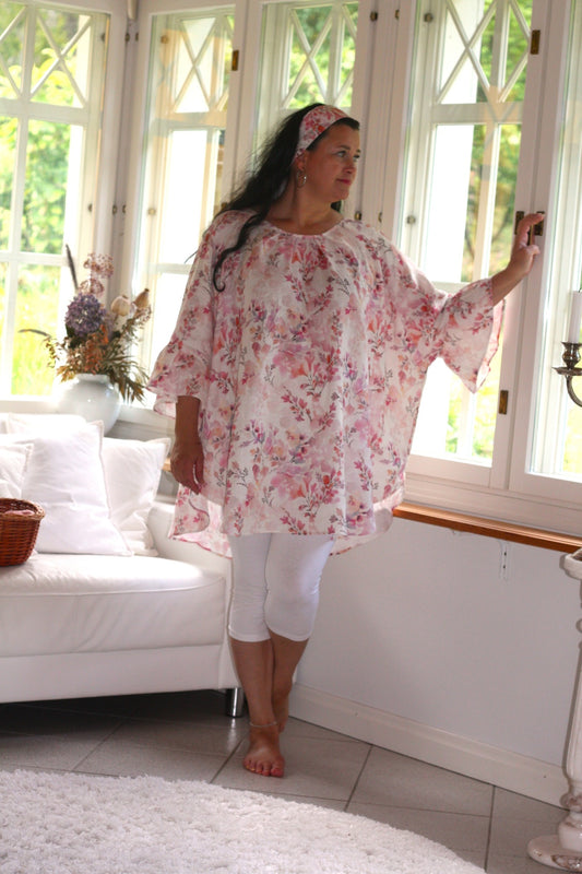 Kukallinen Roosa Pellavatunika: Kauneus, Joka Kukkii Aina 🌸