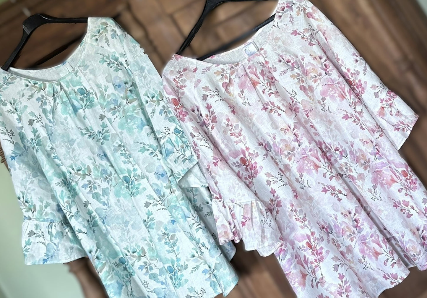 Kukallinen Roosa Pellavatunika: Kauneus, Joka Kukkii Aina 🌸