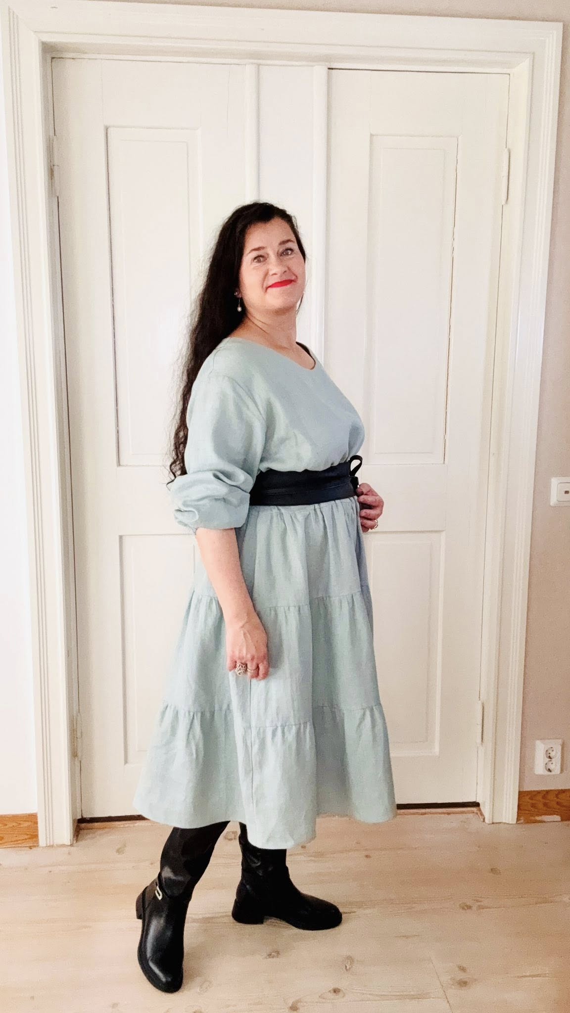Sofie Pellavamekko Murrettu Vihreä