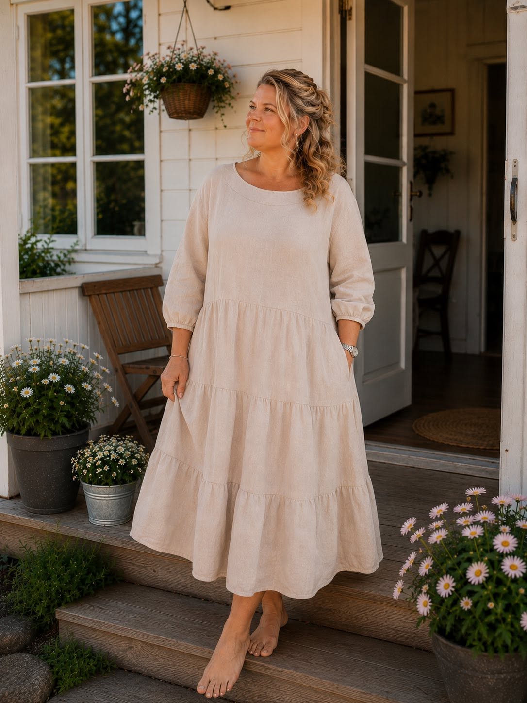 Sofie Linen Dress Beige