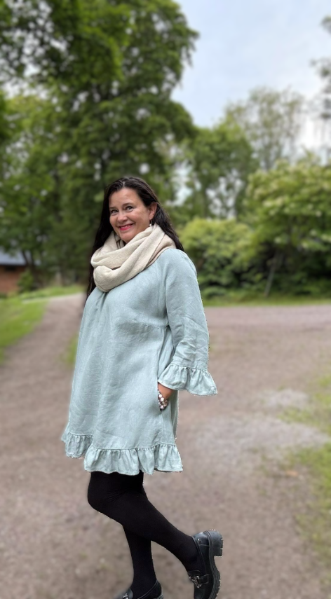 Pellavatunika Murrettu Vihreä: Vapauden Tuntu Kevyessä Pellavassa 🤍