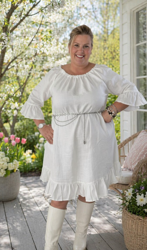 Sara Leinenkleid Weiß