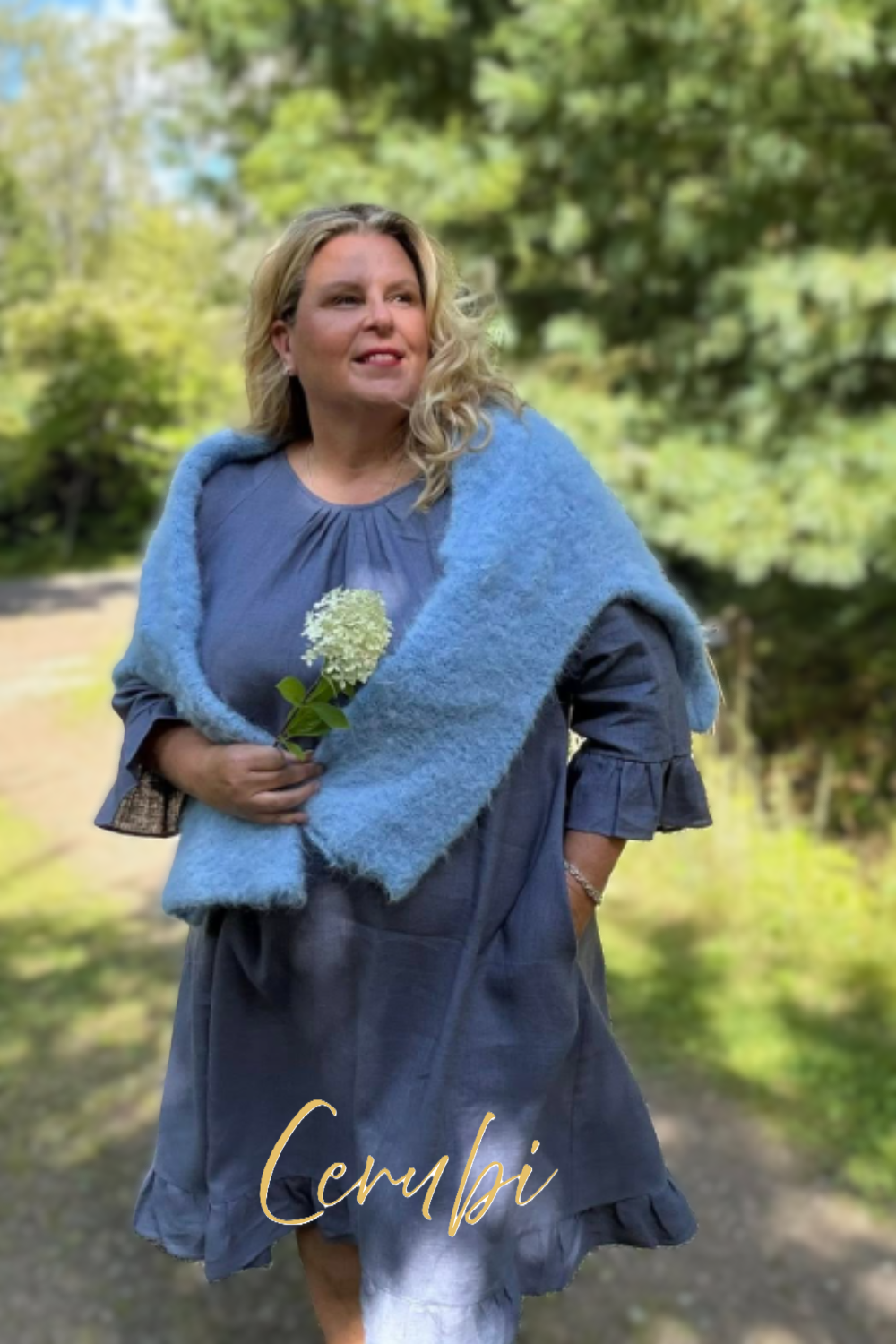 Marie Pellavamekko Siniharmaa