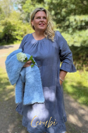 Marie Leinenkleid Blau Grau