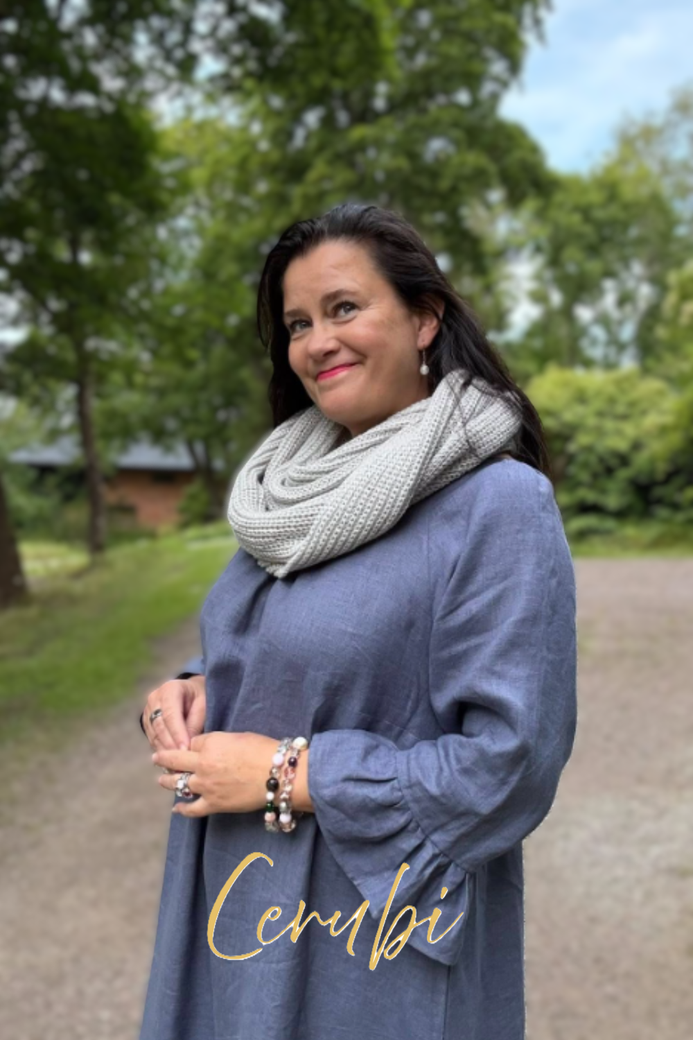 Marie Pellavamekko Siniharmaa