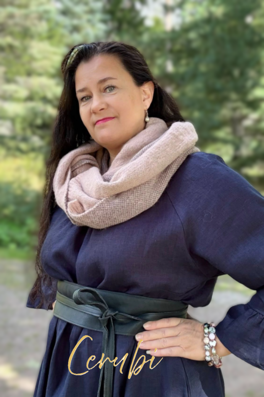 Marie Leinenkleid Dunkelblau 