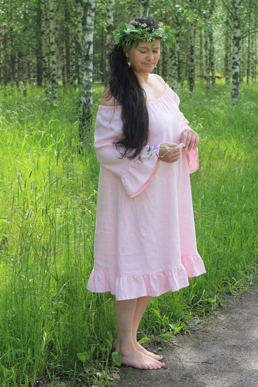 Sara Leinenkleid Rosa
