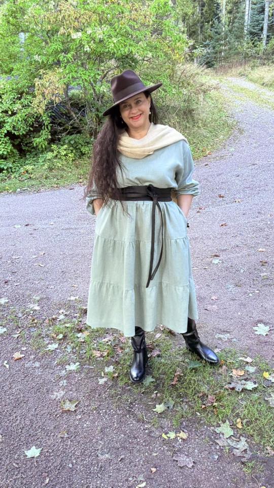 Sofie Pellavamekko Murrettu Vihreä