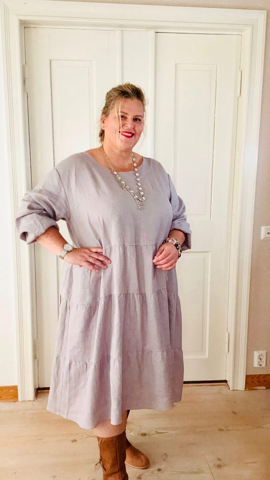Sofie Pellavamekko Vaaleanharmaa