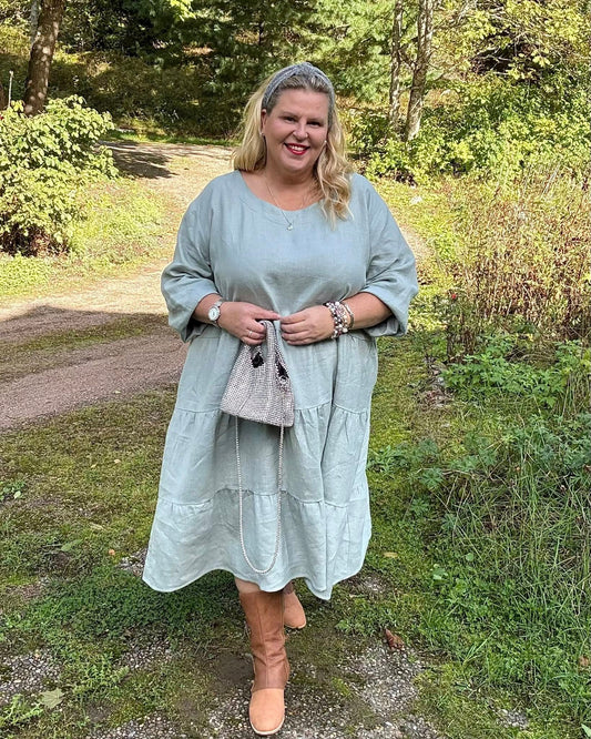 Pellavamekko Murrettu Vihreä Sofie: Mukavuus, joka kantaa 🌿