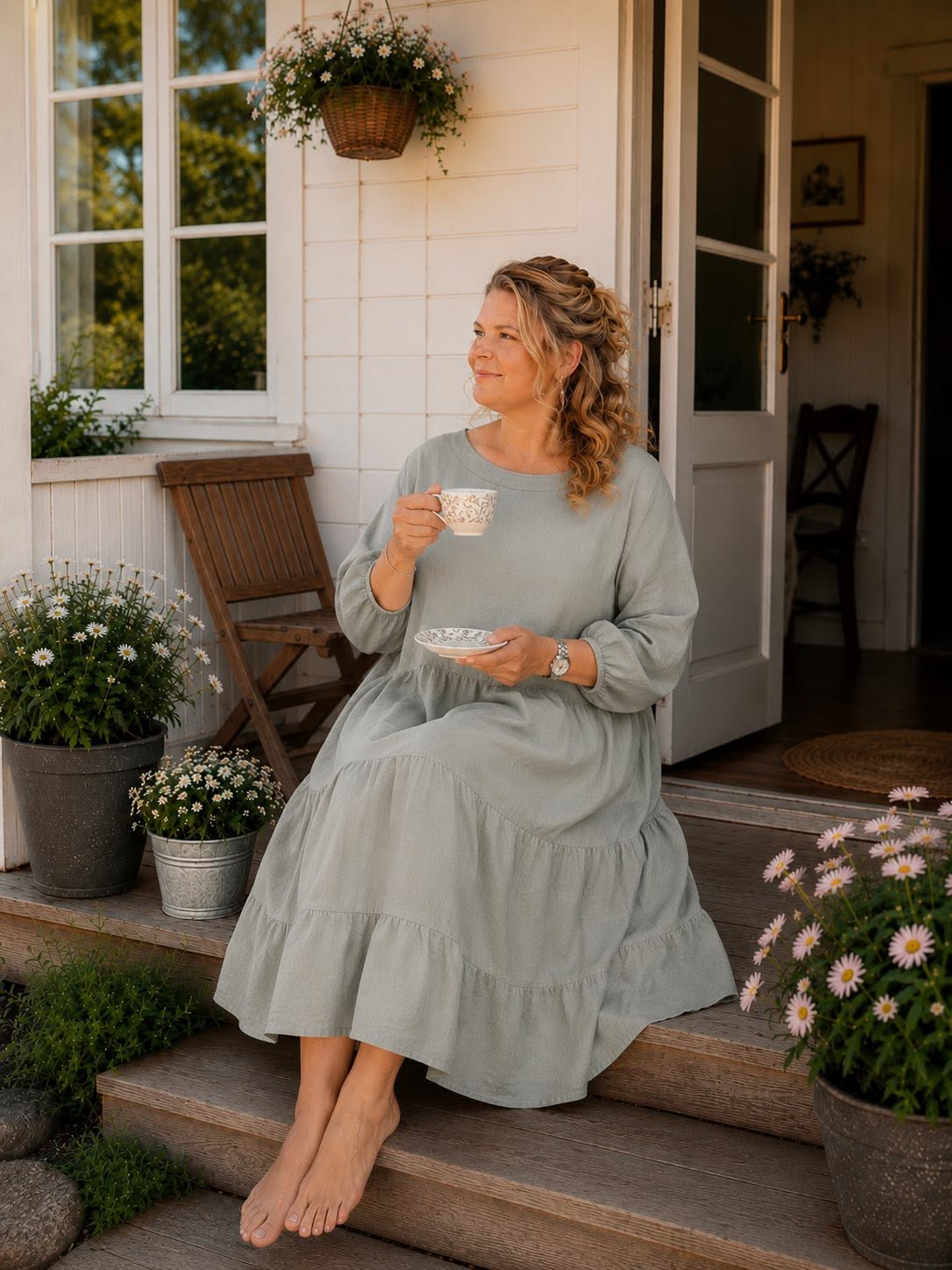 Sofie Leinenkleid Beige 