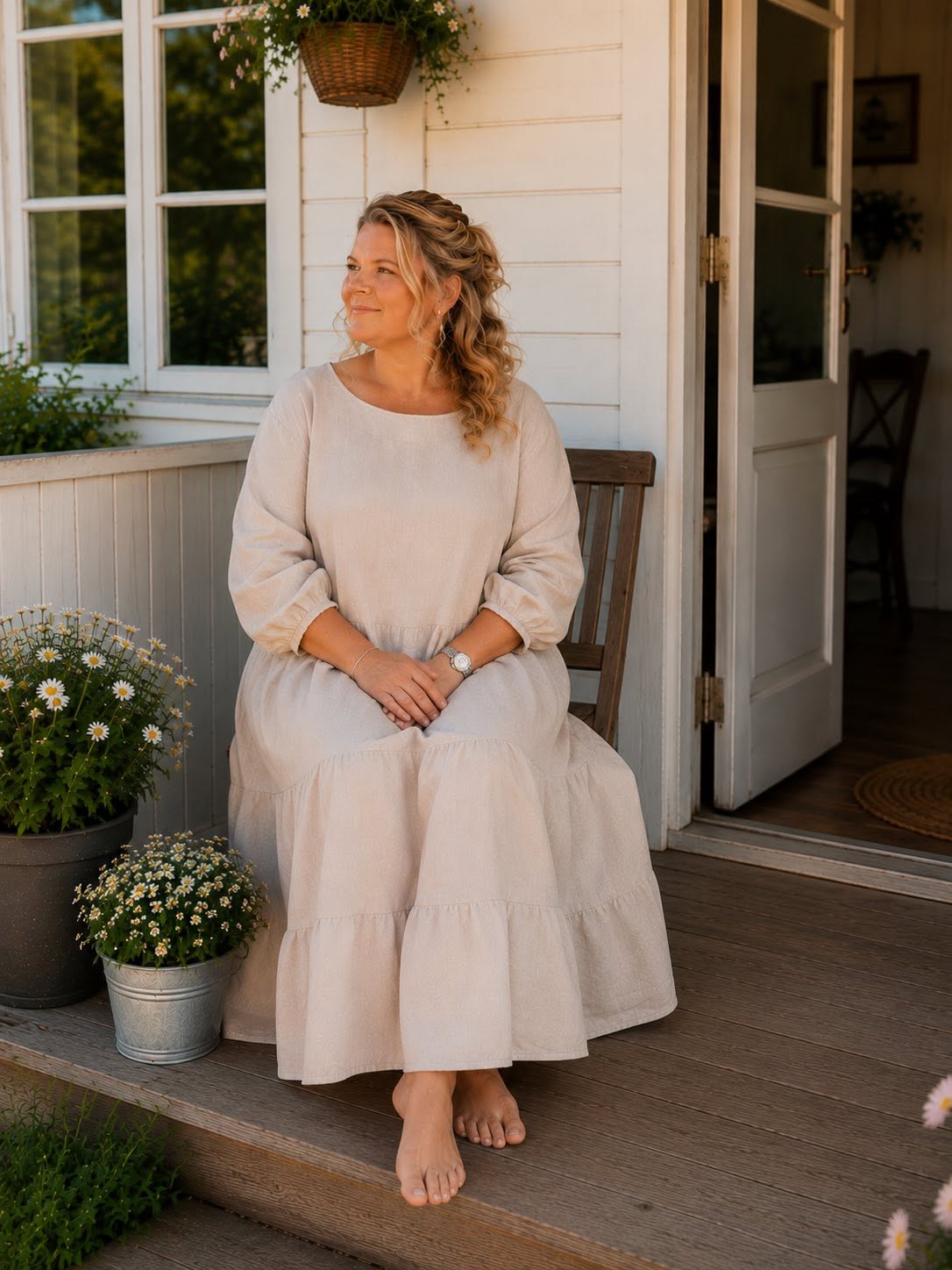Sofie Linen Dress Beige 