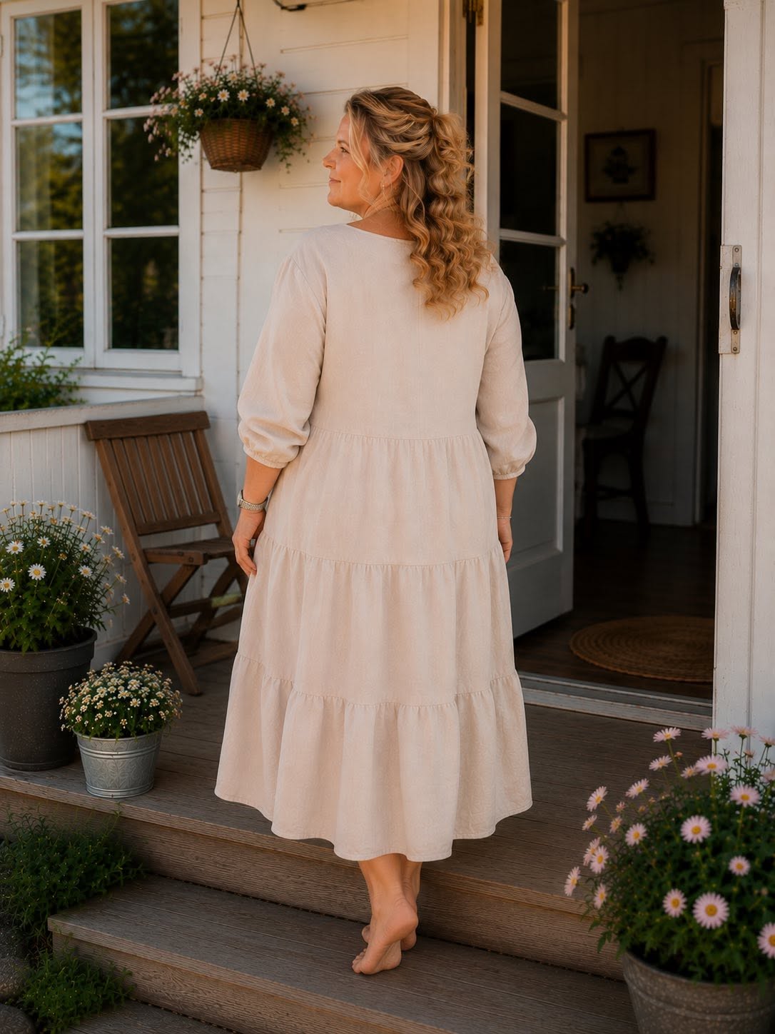 Sofie Linen Dress Beige 