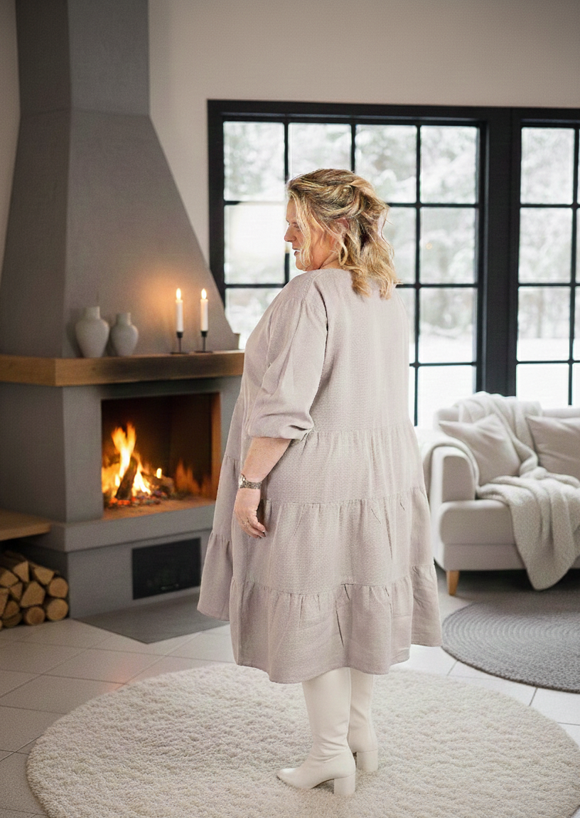 Sofie Linen Dress Beige 