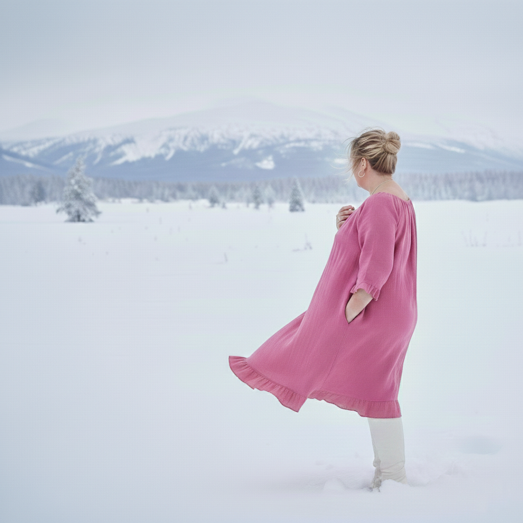 Marie Linen Dress Blue Grey
