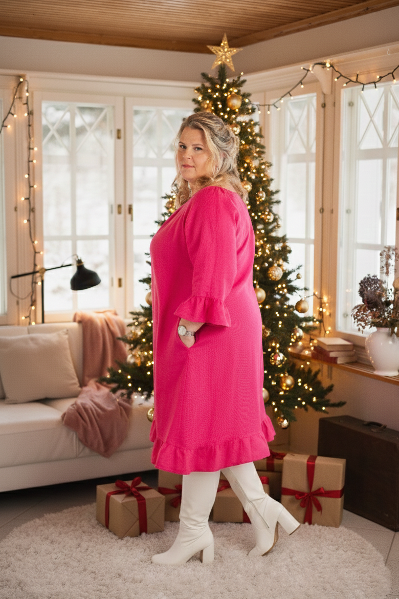 Marie Linen Dress Blue Grey