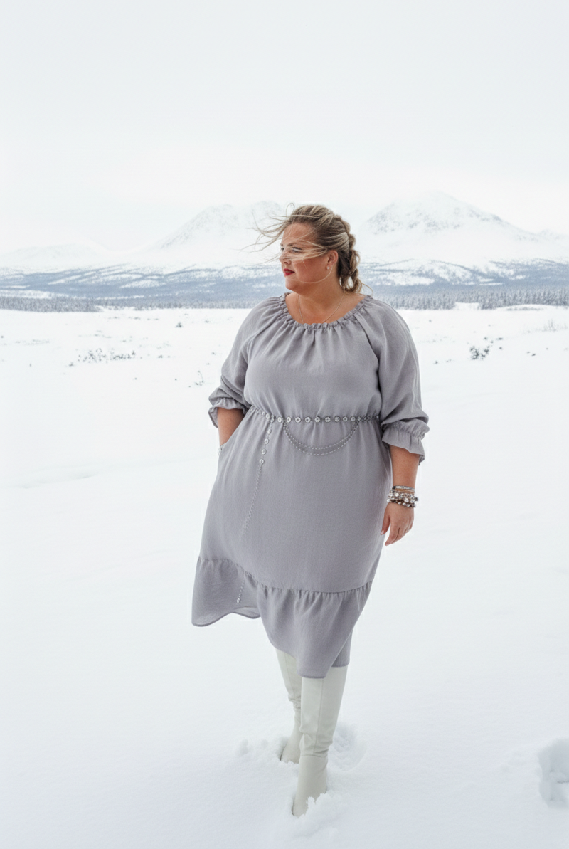 Bella Linen Dress Red 