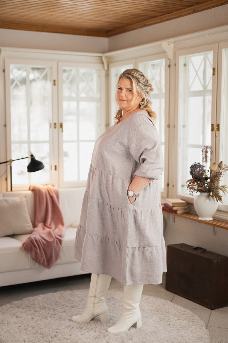 Sofie Linen Dress Beige 