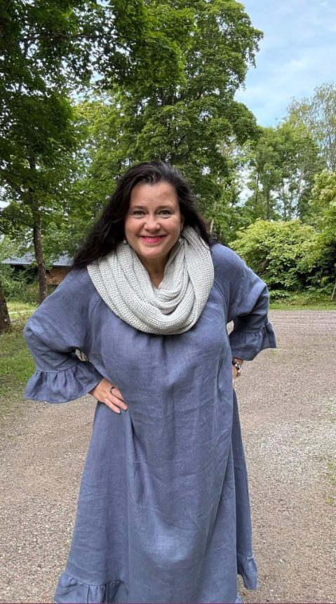 Marie Pellavamekko Siniharmaa
