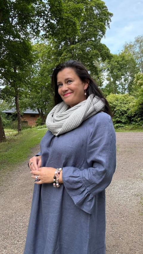 Marie Pellavamekko Siniharmaa