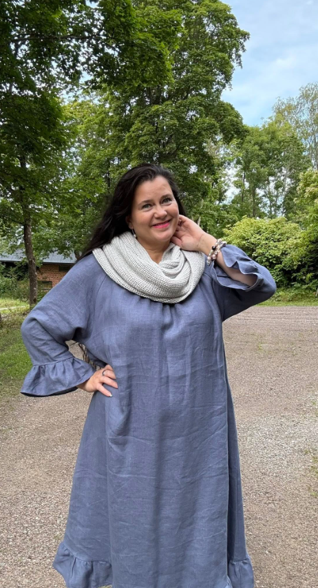 Marie Pellavamekko Siniharmaa