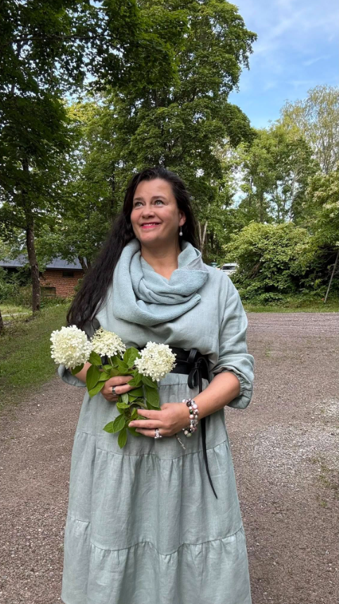 Sofie Pellavamekko Murrettu Vihreä