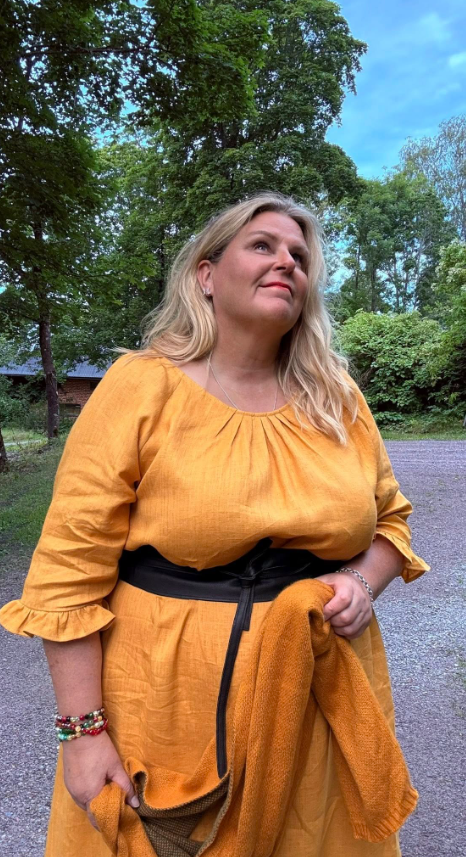 Marie Pellavamekko Keltainen