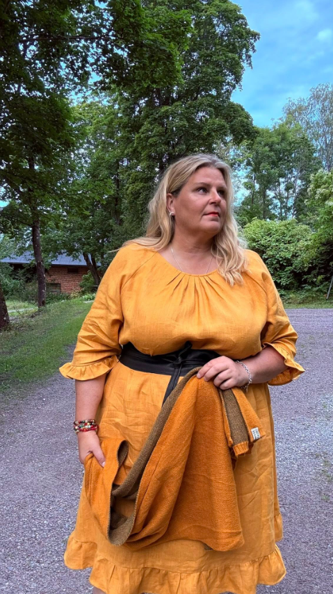 Marie Pellavamekko Keltainen