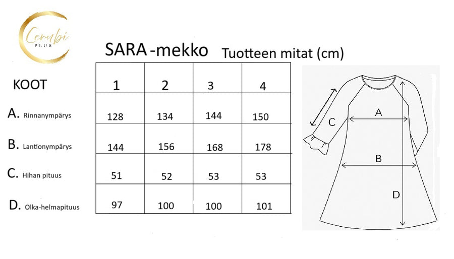 Sara – pluskoon A‑linjainen pellavamekko, sertifioitu pellava