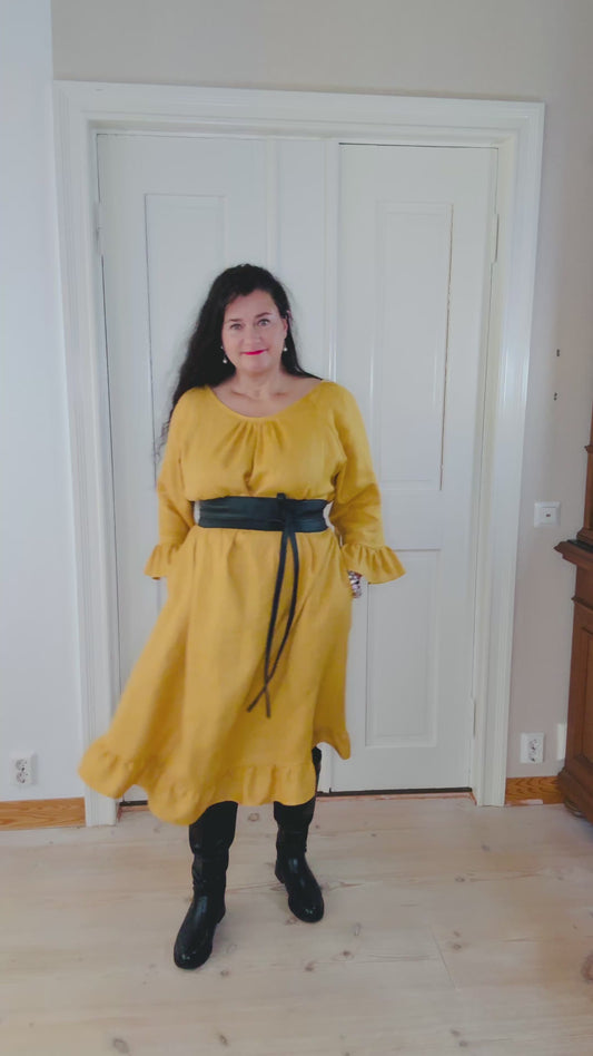 Marie Pellavamekko Keltainen