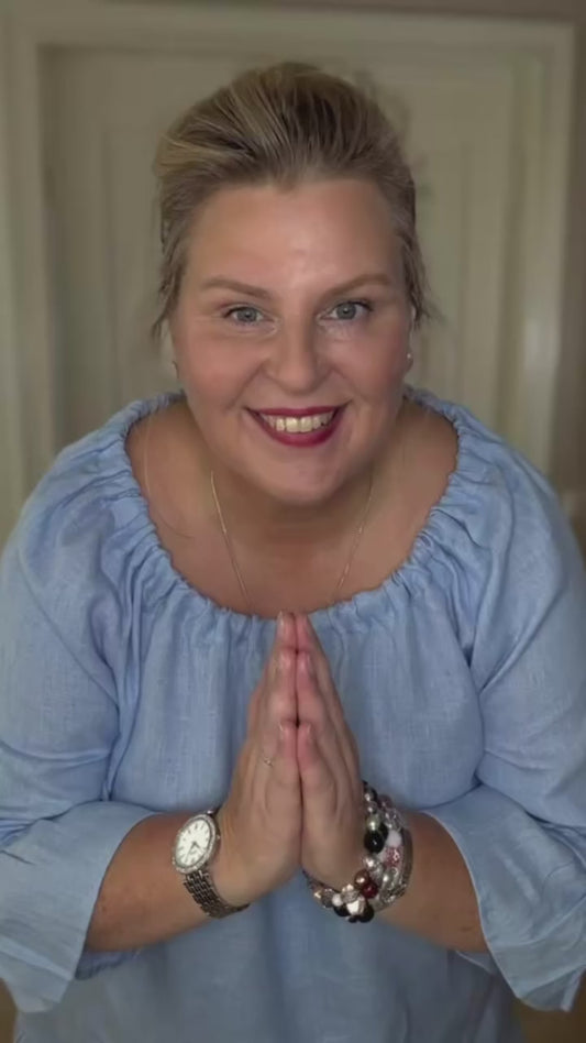 Sara pellavamekko  vaaleansininen